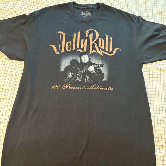 Black Graphic Jelly Roll Tshirt for Men Large 2023 - Picture 2 of 5